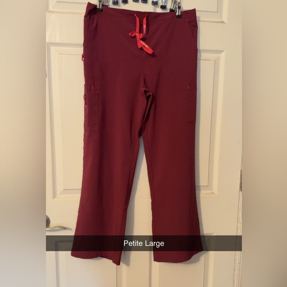 Carhartt Women's Straight Leg Jumpsuit Pants in Burgundy with Pink Drawstring